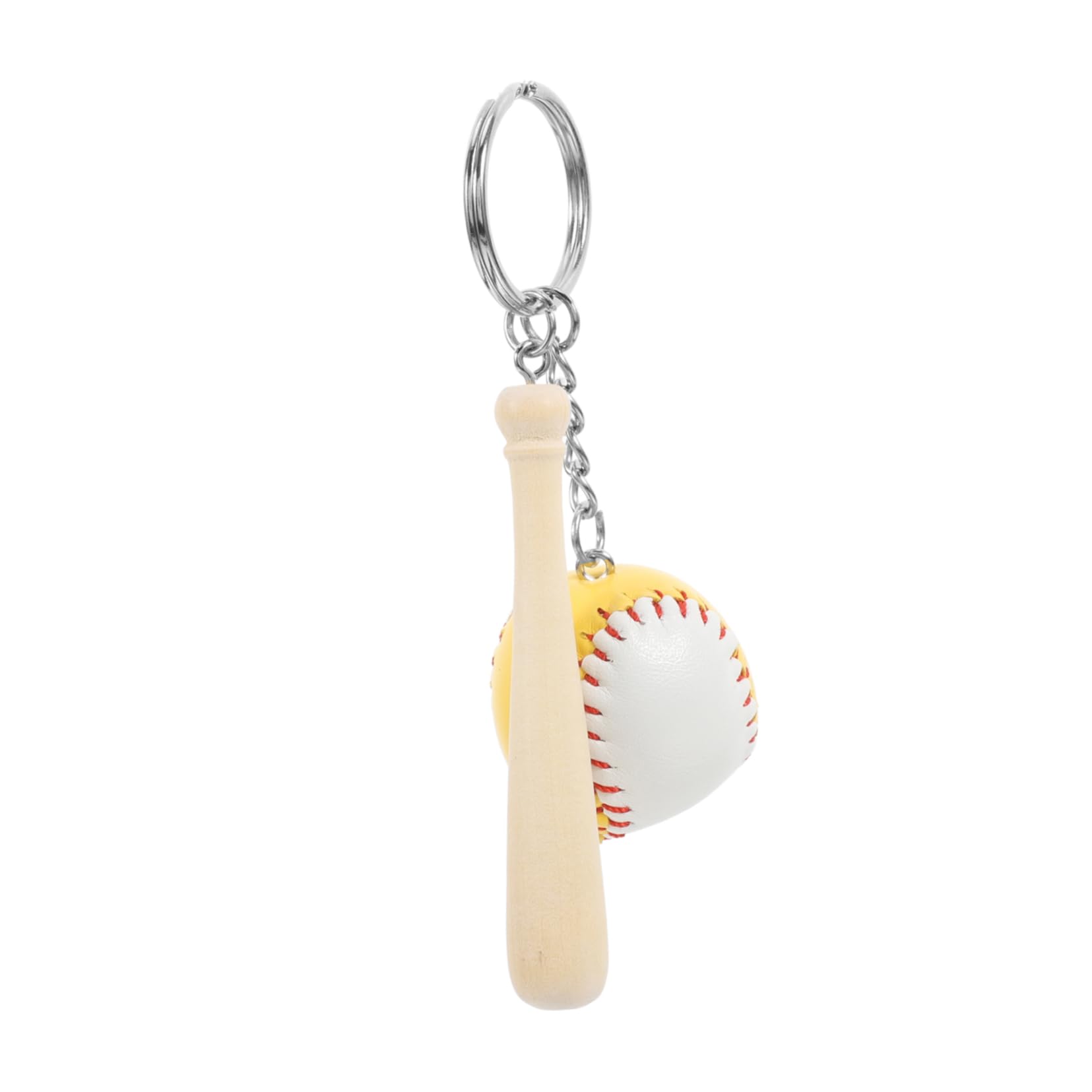 VILLCASE Sports Ball Keychain Baseball Charm Keyring for Boys Wooden Bat Design Baseball Pendant Keyring Baseball Party Favors