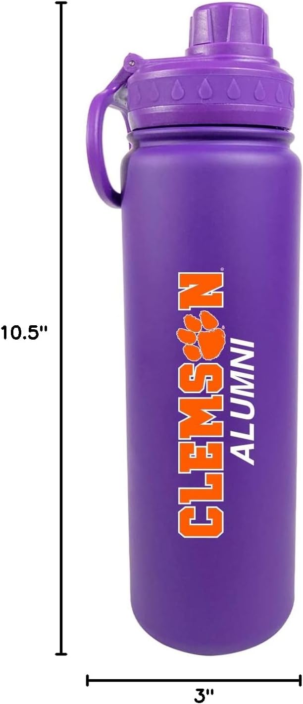 The Fanatic Group Personalized Clemson University Alum 24 oz. Stainless Steel Bottle - Purple