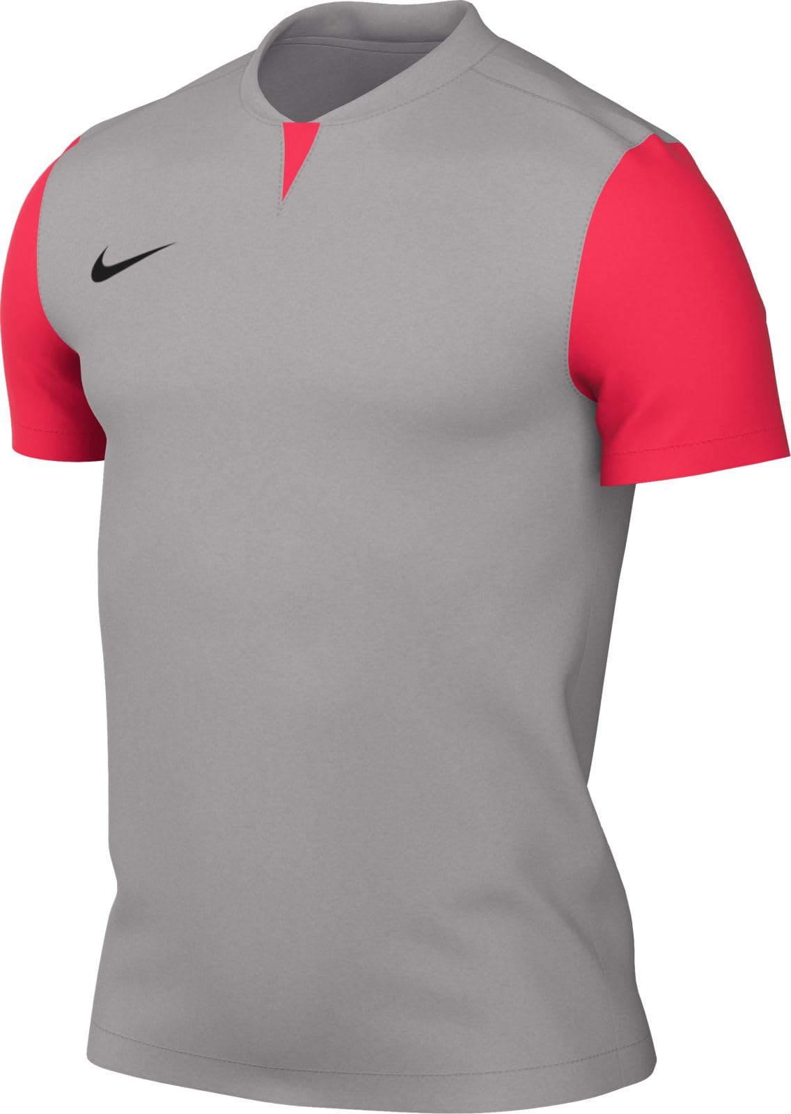 NIKE DR0933-052 M NK DF Trophy V JSY SS T-Shirt Men's Pewter Grey/Bright Crimson/Black Size M