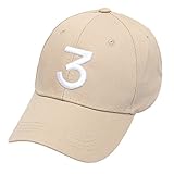 IVYRISE Embroider Chance Baseball Caps Hats Cool Baseball Rapper Number 3 Caps, Rock Hip Hop Classic Casquette with Adjustable Strap, Cotton Sunbonnet Plain Hat Beige