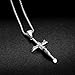 StyleJella Big Jesus Crucifix Cross Pendant Silver Necklace for Women Men - Chunky Thick Long Box Chain Christian Catholic Gothic Stainless Steel Costume Jewelry GIft