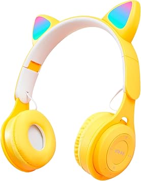 Wireless Headphones Bluetooth Workout Ear Buds Wireless Earbuds Fashionable Cute Style Luminous Ear Head-Mounted Bluetooth Headset Gifts for Women Men