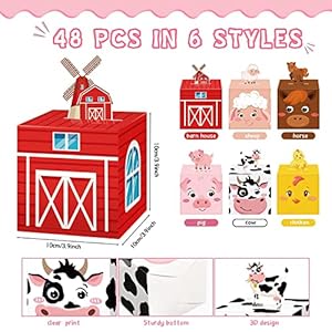 Outus 48 Pack Farm Animal Party Favor Boxes Farm Animals Gift Boxes Barnyard Happy Birthday Candy Treat Boxes Farmhouse Animal Party Favor Goody Bags for Kid Baby Shower Birthday Party Supplies Outus 48 Pack Farm Animal Party Favor Boxes Farm Animals Gift Boxes Barnyard Happy Birthday Candy Treat Boxes Farmhouse Animal Party Favor Goody Bags for Kid Baby Shower Birthday Party Supplies