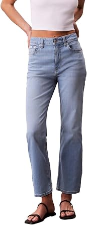 Calvin Klein Women's High Rise Straight Fit Jeans