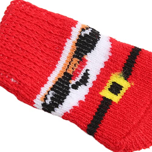 Meias de Natal para cães, fundo vermelho, meias confortáveis de usar com estampa de velho para casa