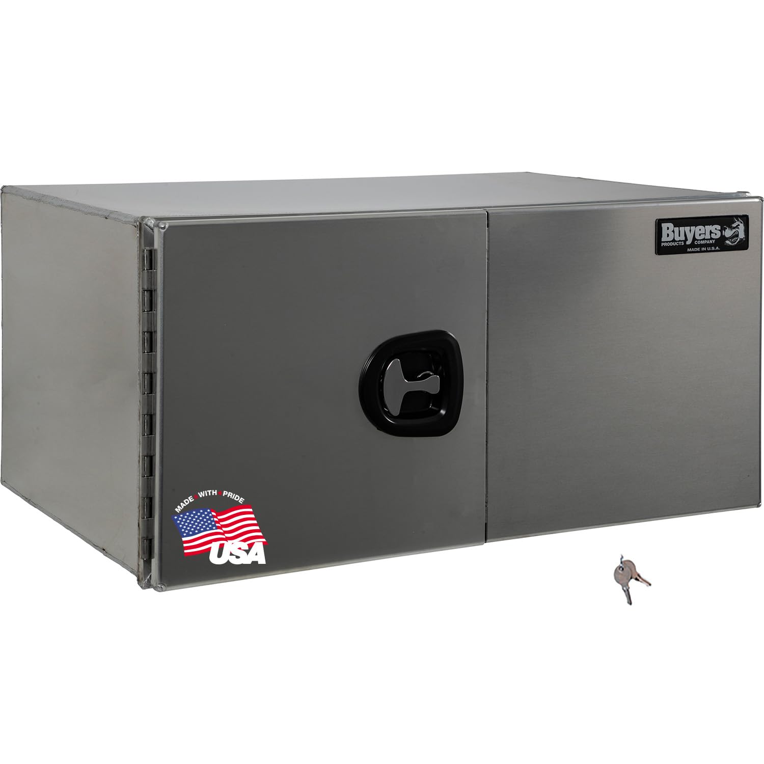 Buyers Products 1705420 Silver Pro Series Smooth Aluminum Underbody Truck Box with Barn Door, 18x24x36 Inch, Durable Vehicle Tool Box for Storage and Organization