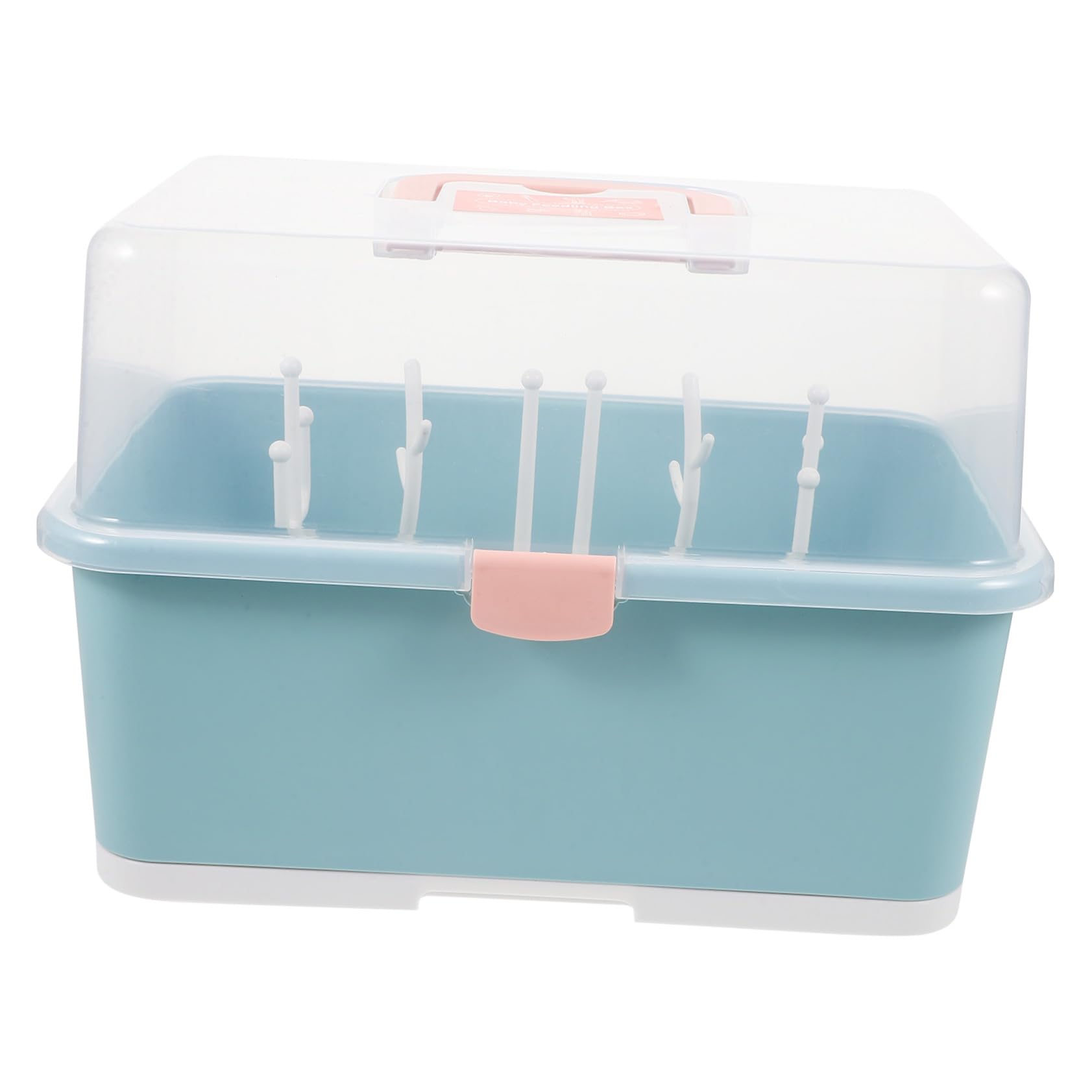 Babyflaschen Aufbewahrungsbox mit Deckel aus Pp Tragbarer Stillzubehör Trockengestell für Babyflaschen und Becher Grün für Shower