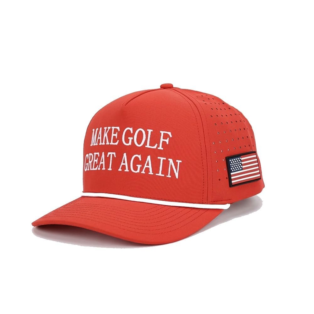 Curves &amp; Clubs Trump Golf Hats – One Size Adjustable Men’s Hat – Breathable &amp; Durable Trump Rope Hat - Perfect Golf Gift