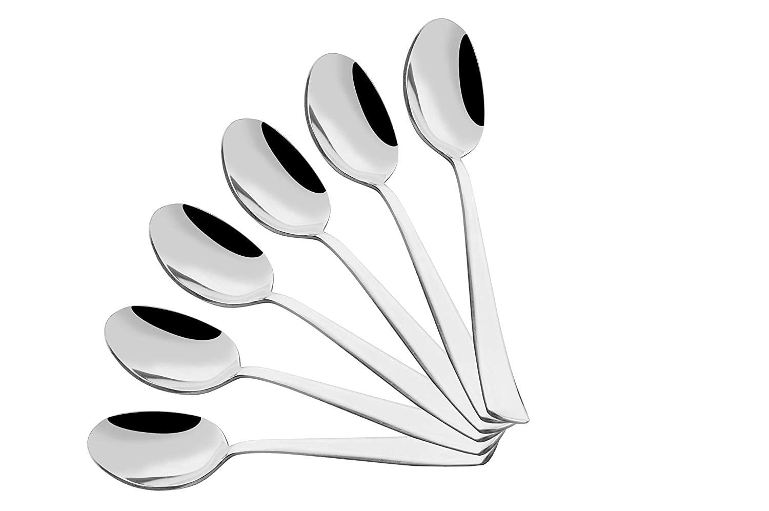 Dishita CreationsStainless Steel 6 Piece Table Spoon/Dinner Spoon Set,Silver(Length : 7.5 inch, Thickness:2 MM) Big Spoon Set.