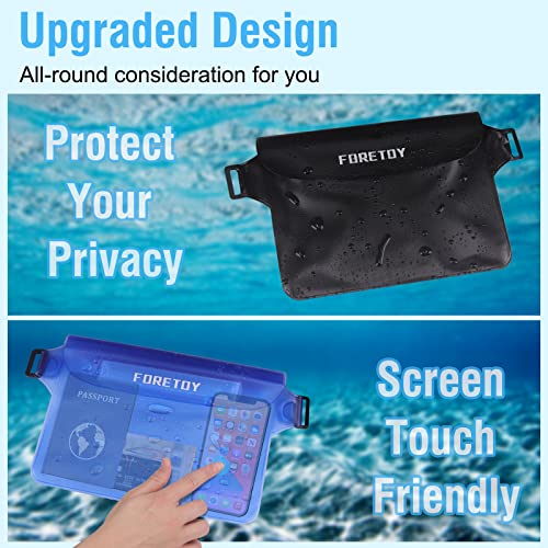 FORETOY Bolsa Impermeable 2 Pack, Riñonera Impermeable al Agua con cinturón Ajustable, Bolsa estanca Impermeable IP68 para Deportes Acuatica, Playa, Natación, Conducción, Kayak, Mar etc - imagen 5