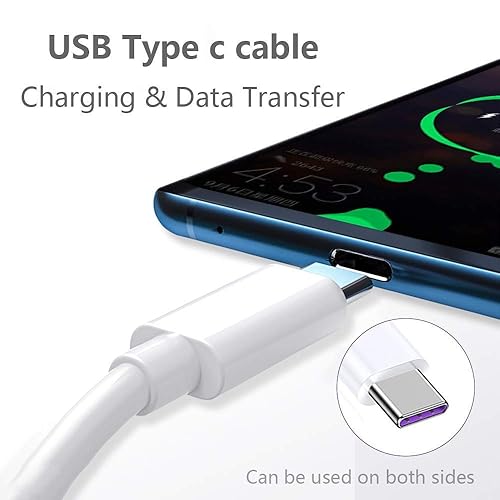 Miniatura 3 de Cable USB C Android para automóvil compatible con Samsung Galaxy S22 S21 S20 Ultra S20+ Note 20 10 S10 S9 Plus A12 A11 A52 OnePlus 8T 9 Pro Google