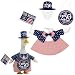 Laughlctic 23in Porch Goose Outfit, 4th of July Costume for Porch Goose, Uncle Sam Themed Lawn Decoration, Independence Day Decor, Fits Standard 23 Inch Goose Statue