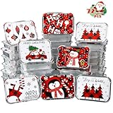 Nitial 72 Pcs Christmas Cookie Tins Disposable Aluminum Pans with Lids Aluminum Baking Pans Rectangular Treat Foil Containers Food Storage Pan for Holiday Leftovers, 7.28 x 5.31 Inch (Plaid)