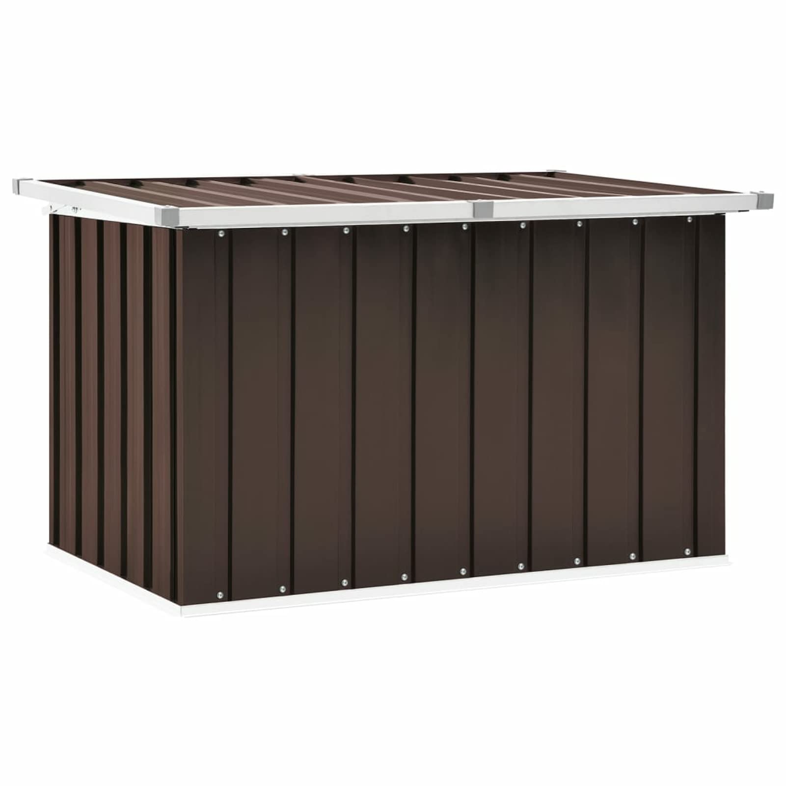 Homgoday Stal ocynkowana i plastikowa skrzynka do przechowywania ogrodu brązowa 109 x 67 x 65 cm do ogrodu na patio balkon