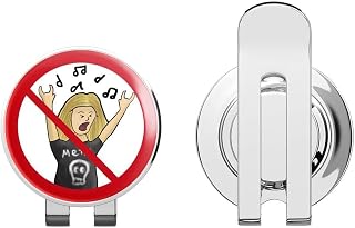 Noise Music Ban Stop Sign Golf Hat Clip with Magnetic Ball Marker