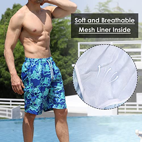 SEAUR - Mens Swim Trunks Swimwear Athletic Swimsuit Funny Print Bathing Suit Summer Board Shorts Sports Beach Pants4