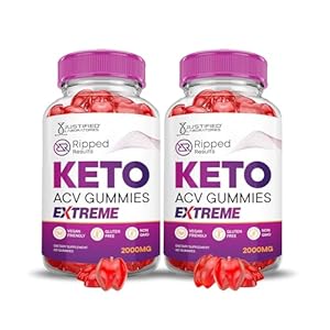 (2 Pack) Ripped Results Keto ACV Gummies Extreme 2000MG Ripped Results Keto Gummies Apple Cider Vinegar Formulated with Pomegranate Beet Juice Powder B12 Vegan Non GMO 120 Gummys
