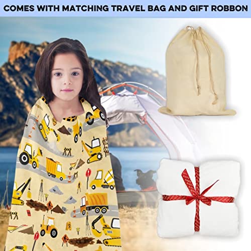 Construction Truck Blanket For Toddler Boys Excavator Dump Truck Throw Blankets Tractor Cars Blanket For Baby Soft Engineering Vehicle Flannel Blanket For Newborn Nursery Birthday Gifts 30''X40'' #TOP4