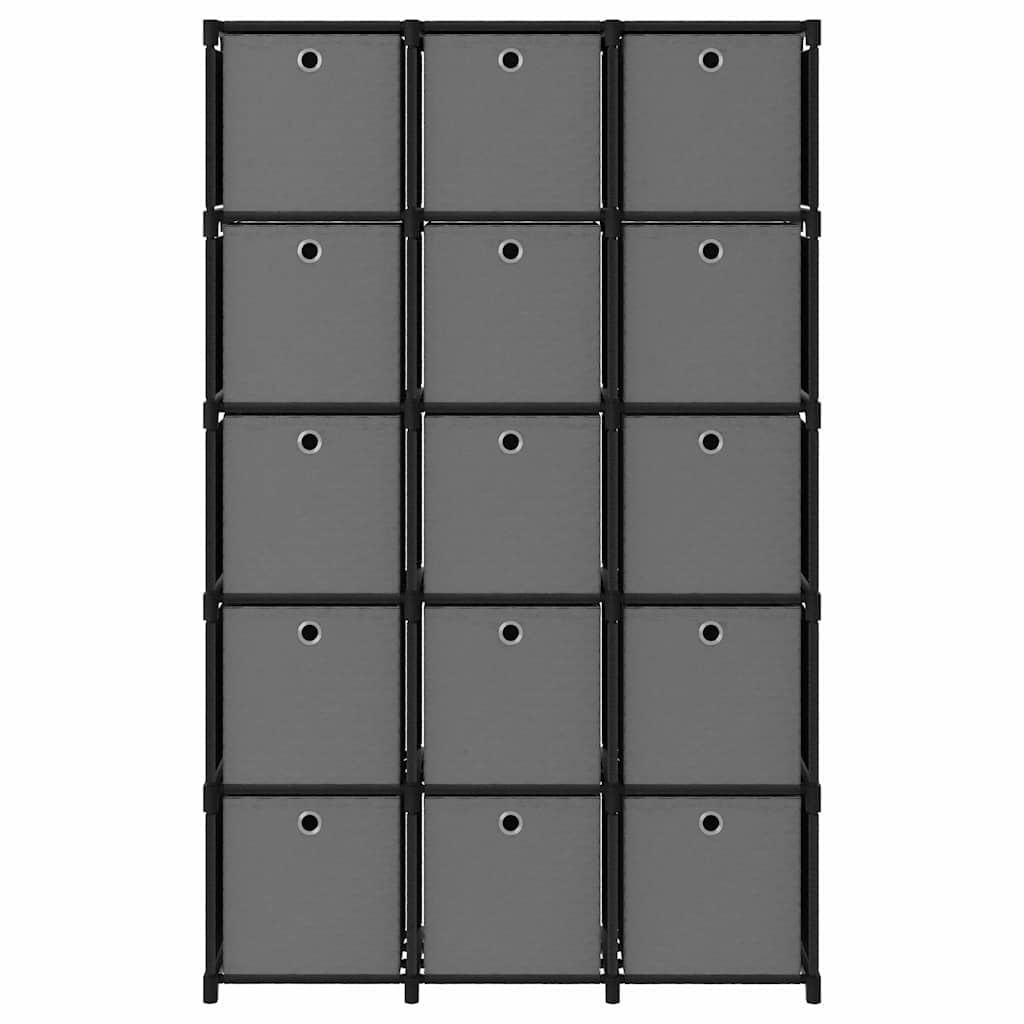 Scaffale a cubo con 15 scatole in tessuto, 103 x 30 x 175,5 cm