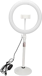 LED Ring Light, Rotatable USB Interface 10inch RGB Cold Soft Warm Light Ring Light Height Adjustable Brightness Adjustable for Party for Live Streaming