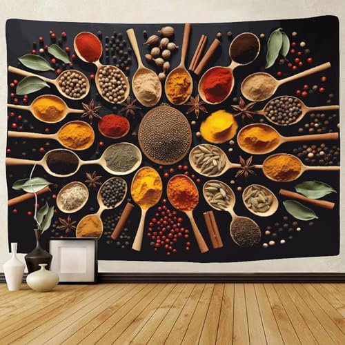 Tapisserie tissu 3D impression condiment 180x300 cm au rendu artistique d'exception