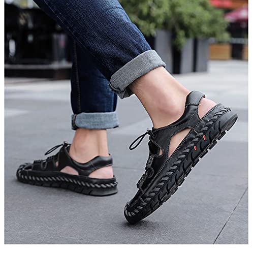 Men's Casual Sandals, Baotou Soft Beach Sandals, Adjustable Outdoor Sports Non-Slip Casual Shoes for Mountaineering (Brown 41)2