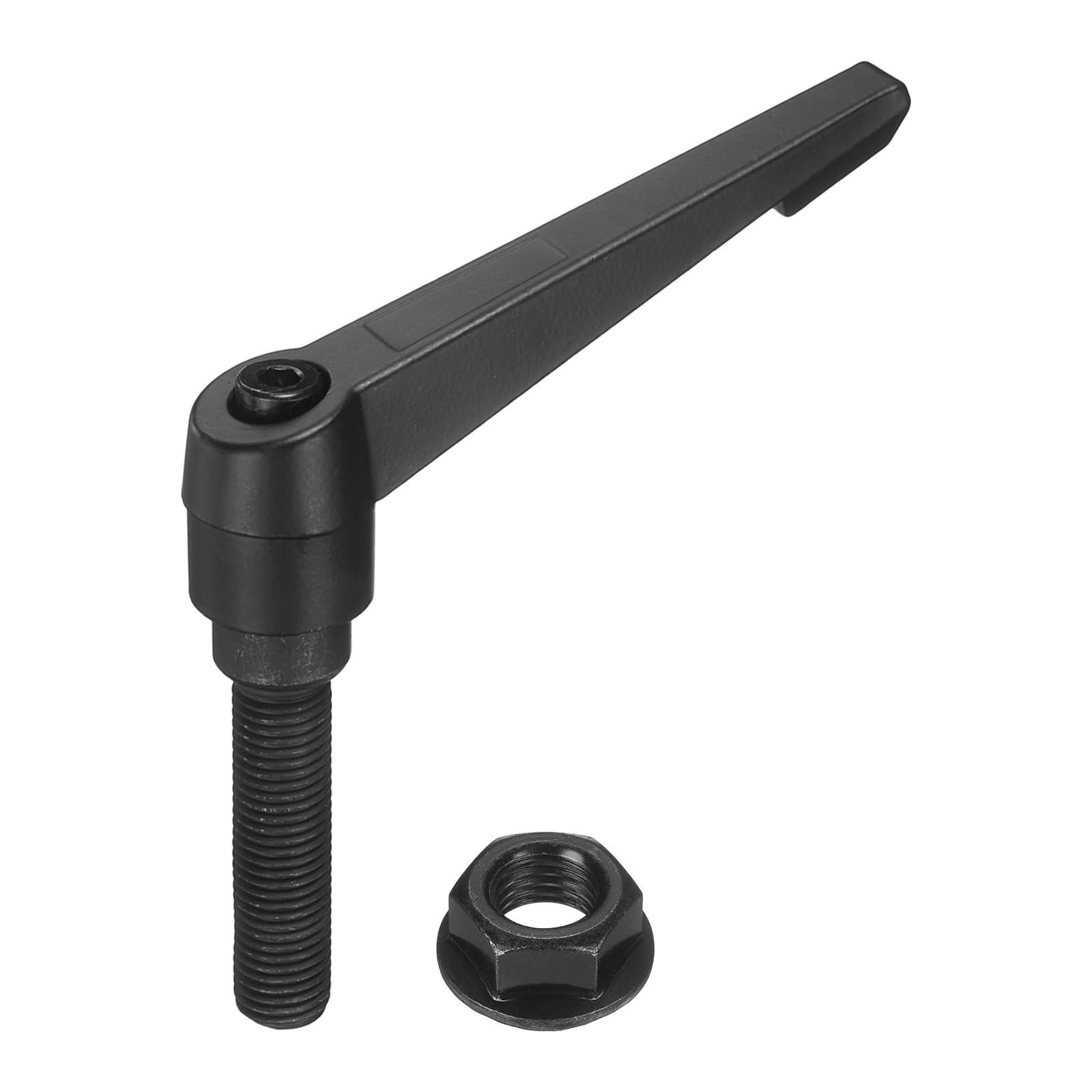 sourcing map Adjustable Clamping Lever Handles, M16x63mm Zinc Alloy Male Thread Stud Knobs with Nuts Quick Release Bolt Rotating Screw Handles for Lathes Woodworking, Black