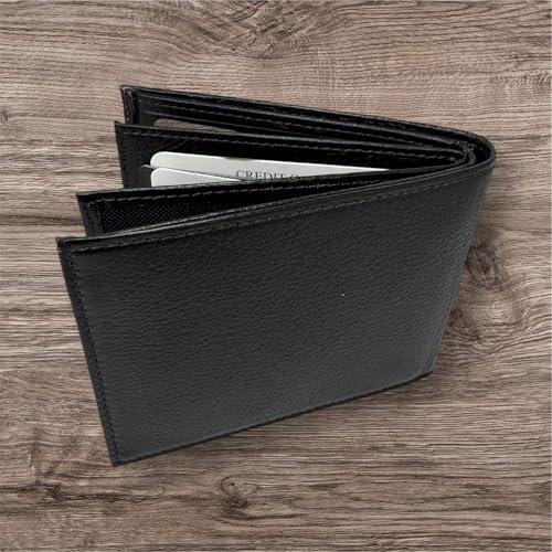 Leather Bifold Wallet for Men - Leather Wallet - Center 2 Flap - ID Window, 2 Business Windows, 10 Credit Cards Slots, 2 Money Slots - Genuine Leather Wallets - Ultra Strong Stitching (Dark Brown)2