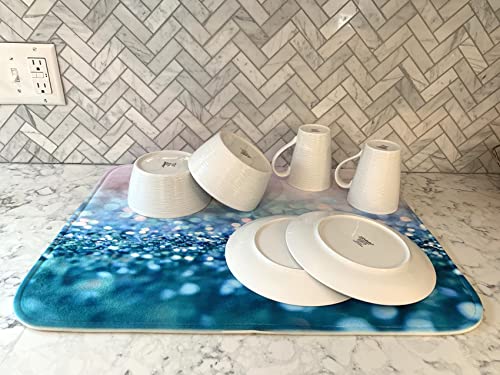 Dish Drying Mat - Beautiful Baby Room Baby in Bassinet, Rocking Horse, Quilt on Baby Bed Baby Stuff Design