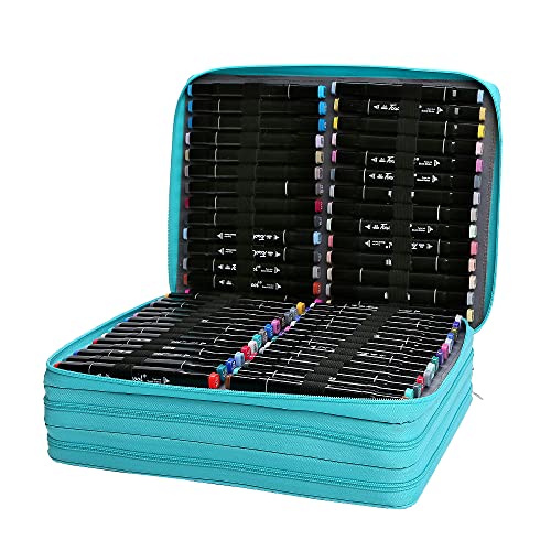 Image of Marker Pen Organizer Case 168 Slots w /Handle & Shoulder Strap