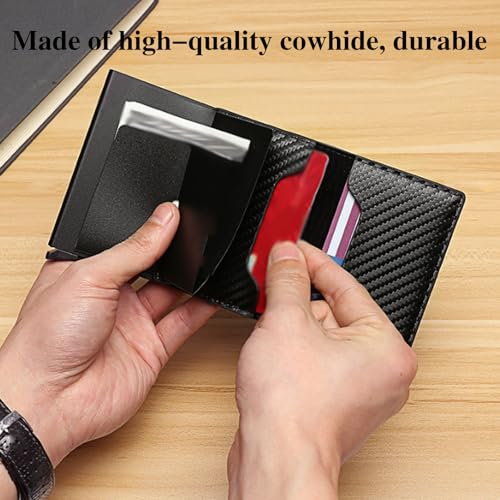 Simpltoggl™ Wallet, Simplofficial Simpltoggl™ Walle, Cowhide Vintage Wallet Men, Auto Pop Up Wallets, Anti-theft (Black)3