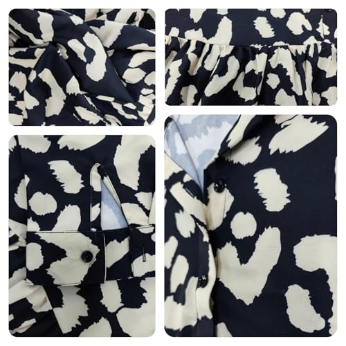 Image of GRECIILOOKS Women Plus Size Dresses for Women Western Outfits | Stylish Printed Shirt Dress with Waist Tie | Casual Party Office Wear Knee Length Dress for Women
