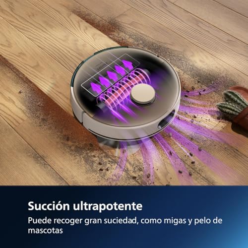 Robot Aspirador y friegasuelos Philips Homerun 7000, succión ultrapotente (5000 Pa), detección de obstáculos...