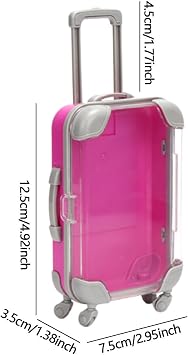 Mini Suitcase Party Favor Box Travel Accessory Luggage Storage Tray with Sturdy Pp Material And Rotating Handle Suitable for Craft Projects Toy Organi, Purple Red