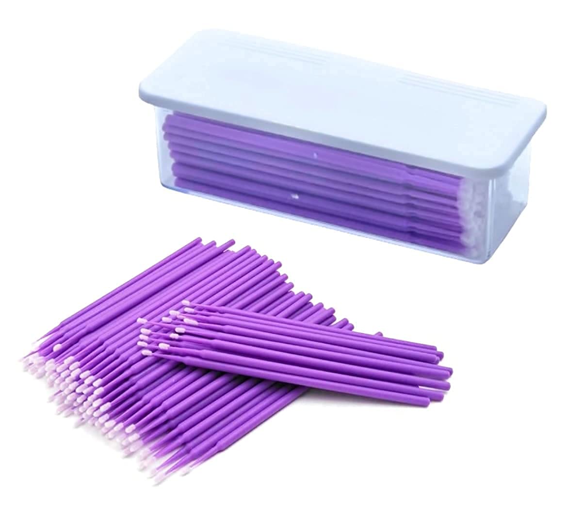 MEDRIQ PREMIUM 100Pcs (Various Colour Choices) Micro Applicator Brushes in Sealed Dispenser for Dental Material Precision Placement, Oral, Beauty, Eyelash Swabs Extension, Disposable Eyelashes, Makeup