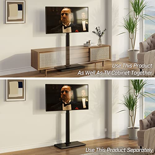 Greenstell Tv Stand With Power Outlet, Universal Floor Tv Stand For 32-70 Inch Tvs, Height Adjustable, Swivel Tall Tv Stand With Soild Wood Base, Holds Up To 110 Lbs, Max Vesa 600X400Mm #TOP6
