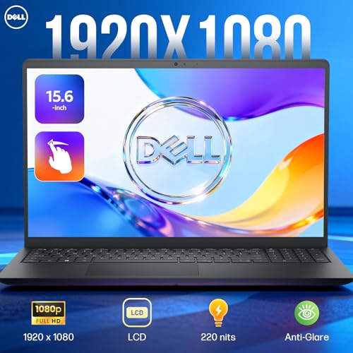 Image of Dell 15.6 inch Touchscreen Laptop DC15250, Intel 10-Core i7-1355U, 32 GB RAM, 1 TB SSD, FHD (1920 x 1080) Anti-Glare Display, Copilot AI, Wi-Fi 6, Win 11 Pro, HD Webcam, Bluetooth, for Business & Student