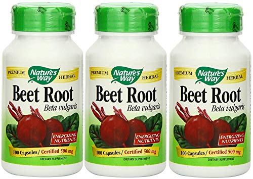 Nature's Way Beet Root 1000 mg per Serving, 100 Vegetarian Capsules, Pack of 3