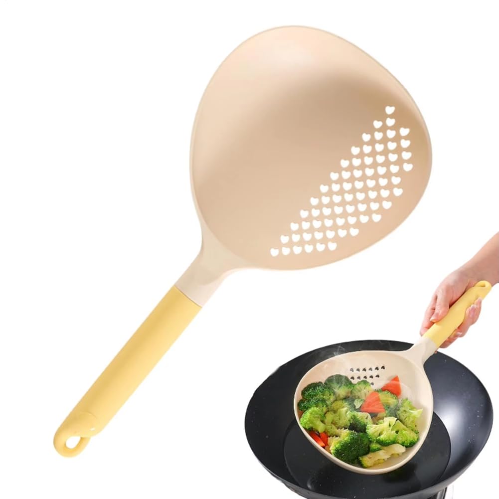 CTRLZS Big Spoons with Silicone Handles for Cooking Ladle Perforated Holes for Soup Spoons Kitchen Utensils for Serving Restaurant