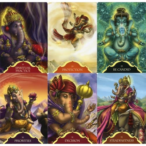 Image of 50 Pieces Whispers of Lord Ganesha Tarot Cards Decks for Beginners, Classic Traditional Standard Tarot Deck Fortune Telling Game Divination Tools for Adults (The Rider)