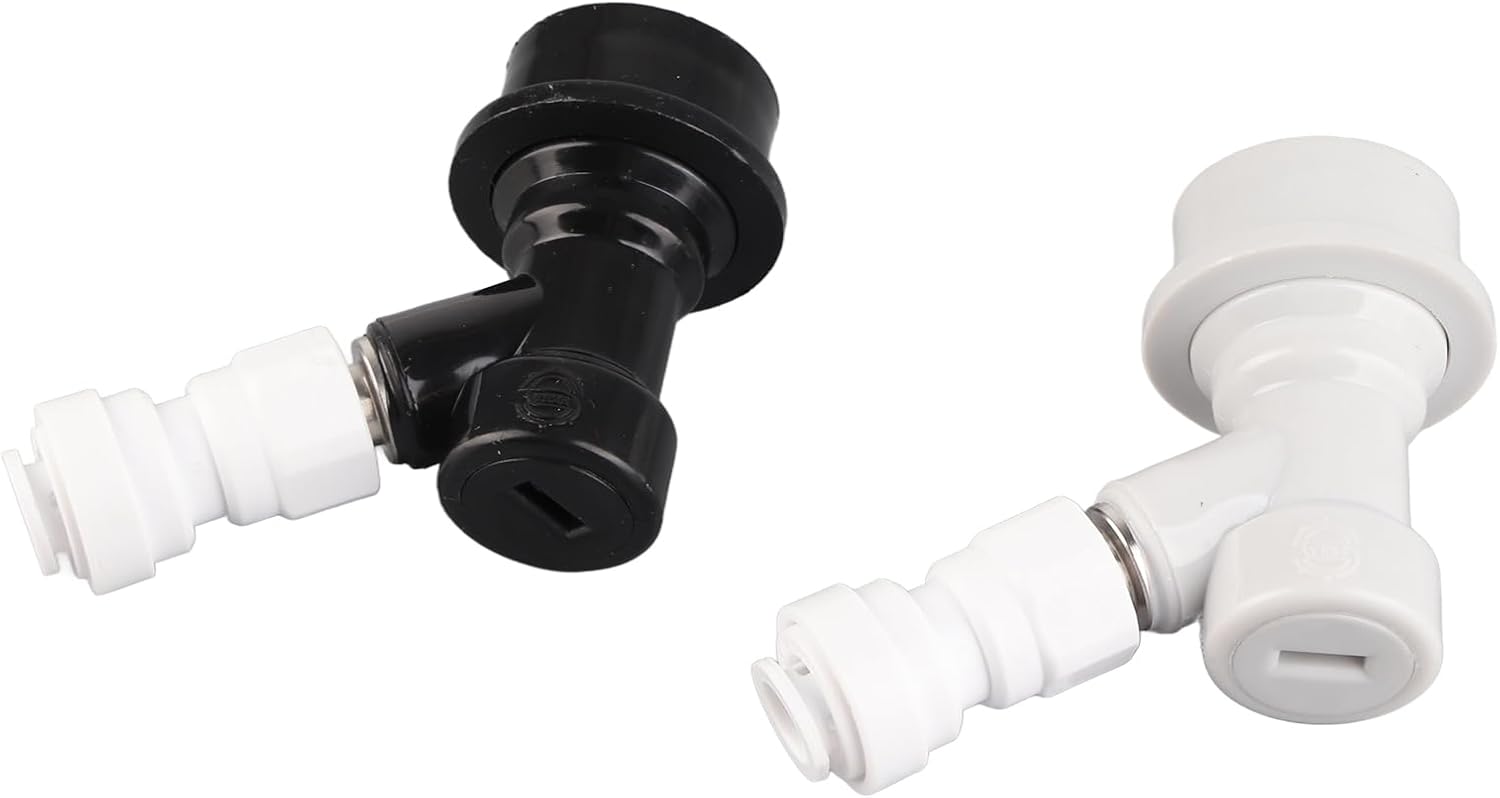 2Pcs Beer Brewing Ball Lock Keg Connector & 8mm-1/4in FFL Quick Push-Fit Connector, Ball Lock Keg Fittings for Home Brewing Wine Making