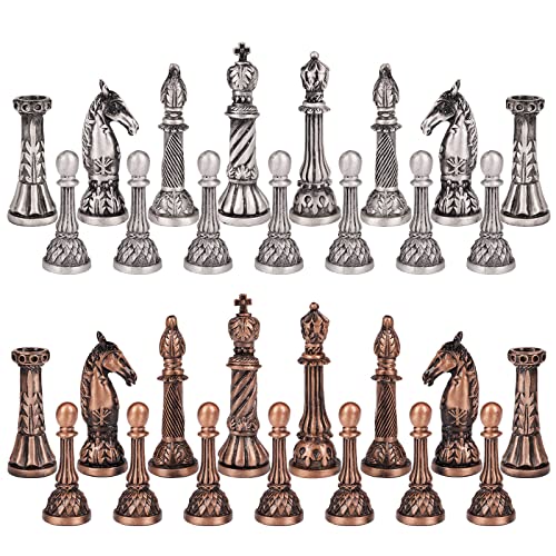 Agirlgle FGCHESS Retro Metal Chess Set For Adults And Kids – Marbling Chess Board thumb #1