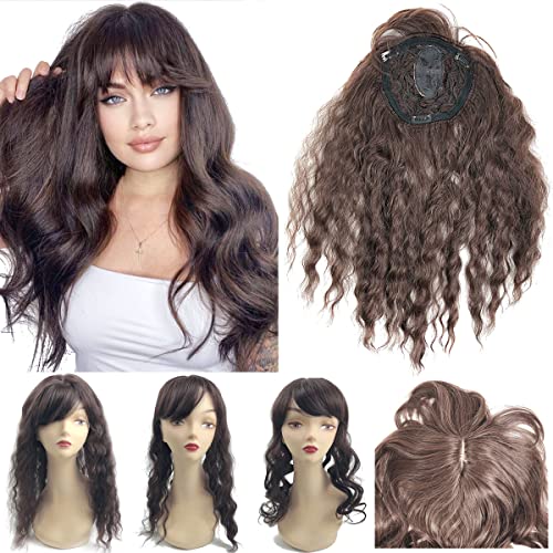 Pinza para la frente del pelo en la parte media con flecos gruesos romos Wiglet recto marrón claro Cover