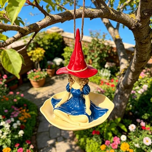 Mangeoire pour oiseaux d'extérieur et statue de jardin en résine mignon