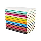 EMITEC Leather Composition Journal Notebook - Classic A5 Wide Ruled Writing Subject Notepad Colorful Hardcover Travel Diary Journals Notebook for Students 100 Sheets/Random Color Set of 3