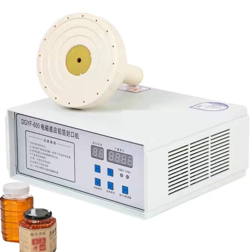 Máquina selladora térmica por inducción, sellado electromagnético para botellas de plástico y vidrio, control de temperatura de 10 a 40 °C, diseño manual, 5 engranajes