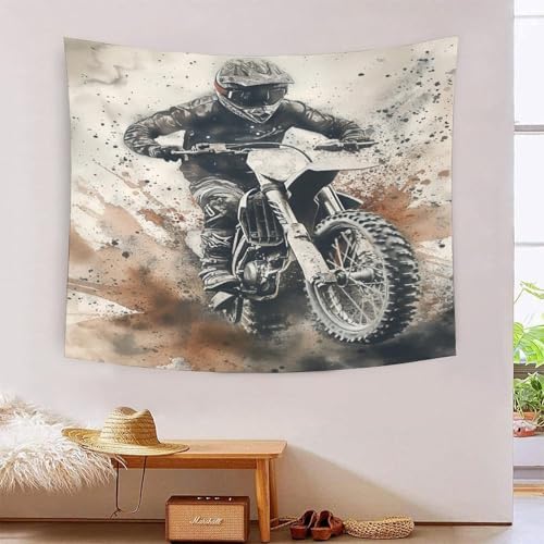 Tapisserie murale vélo hors route 3D art mural grand format 180x230 cm pour deco chambre et salon
