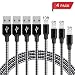 JCHope Phone Cable 4Pack 3FT 6FT 6FT 10FT Extra Long Charger USB Charger Cord Nylon Braided Compatible Phone X/8/8 Plus/7/7 Plus/6/6 Plus/6S/6S Plus (Black&White)