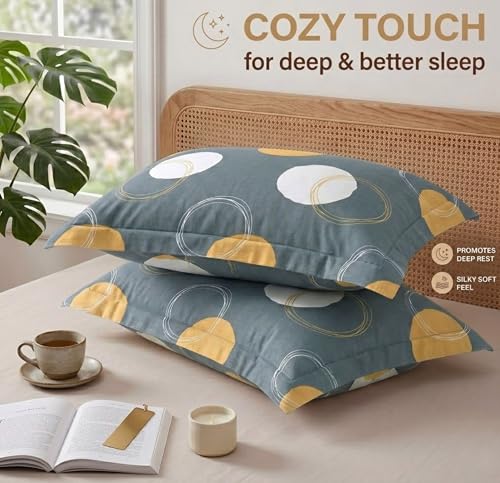 Image of VAS COLLECTIONS Cotton Pillow Cover Set of 2 (17x27 Inches) | Ultra Soft Breathable Pillow Cases for Bed | Skin Friendly, Fade Resistant & Comfortable Pillow Covers for Bedroom Decor (Grey)