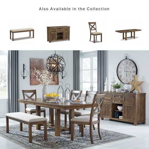 Signature Design by Ashley Moriville Wood Upholstered Dining Bench, Beige - image 6